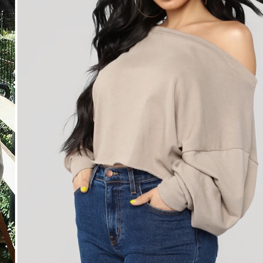 Off shoulder oversized sweater
